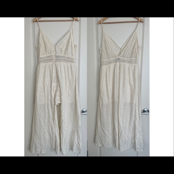 Zara Lace Jumpsuit Dress in Off-White Size L - Picture 10 of 11